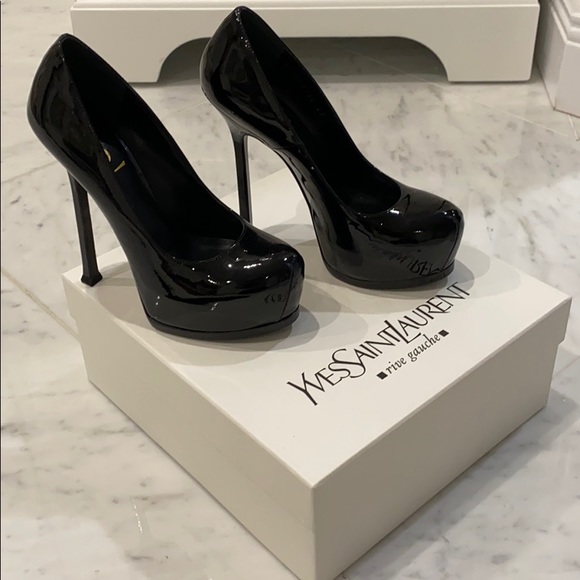 💯 authentic BNWT YSL saint laurent Black patent leather stilettos - Picture 2 of 7